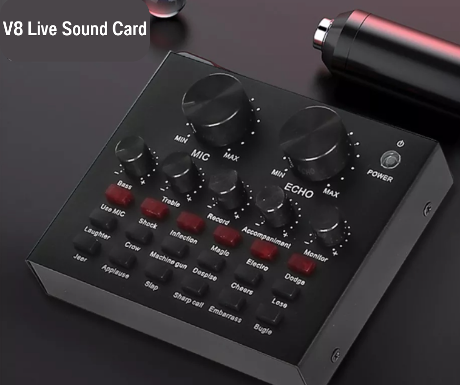 V8 Live Stream audio interface External Audio Mixing Sound Card