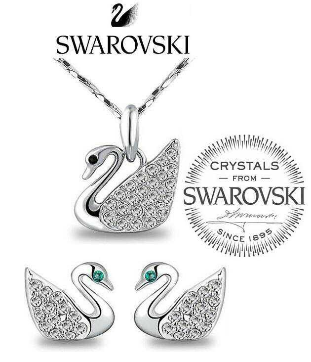 SWAROVSKI S925เงินแท้คลาสสิกชุดเครื่องประดับหงส์ | Swarovskiแท้|Sarovski|Swaroski|สร้อย swarovski ของแท้||swarovski necklace|สวาล๊อฟกี| สร้อยคอ swarovski