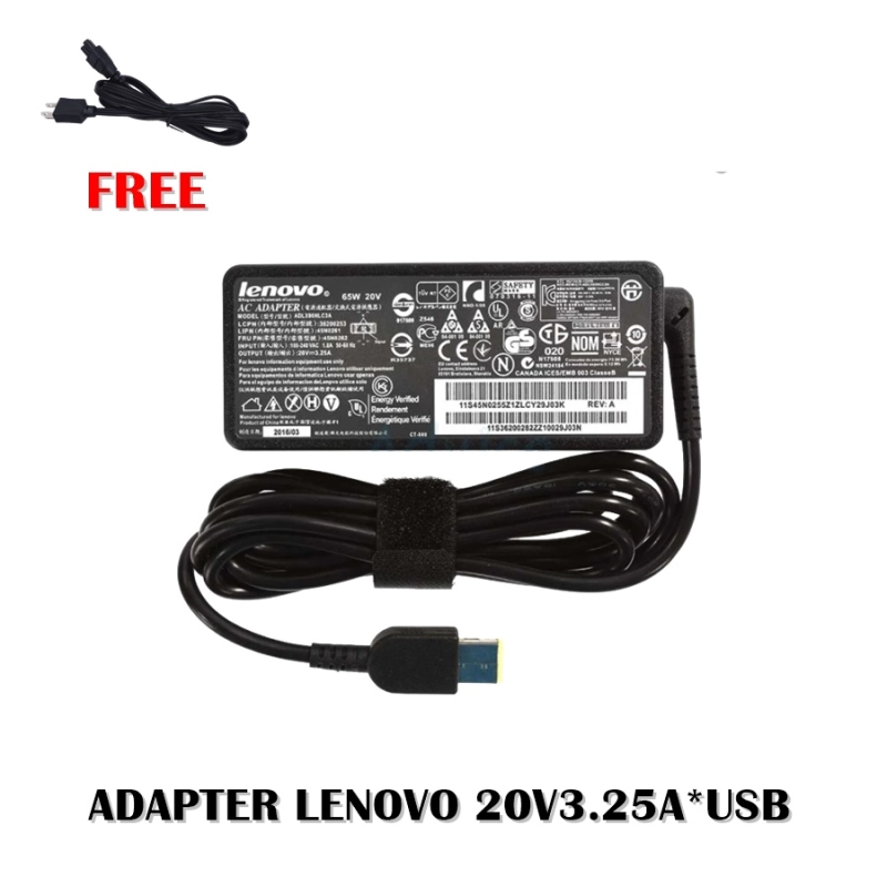 ภาพหน้าปกสินค้าADAPTER LENOVO 20V3.25A*USB / สายชาร์จโน๊ตบุ๊ค ลีโนโว่ + แถมสายไฟ
