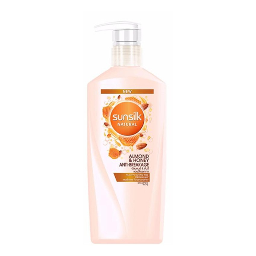 ร้านไทย ส่งฟรี SUNSILK NATURAL Shampoo ซันซิล แชมพู Almond & Honey Anti-Breakage 450ml. เก็บเงินปลายทาง