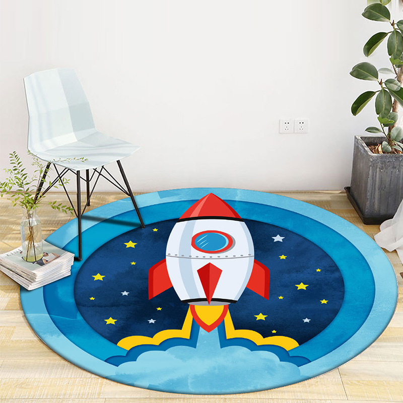 HKStorage Round carpet children's bedroom bedside floor mat baby crawling mat cute cartoon animal round carpet manufacturer