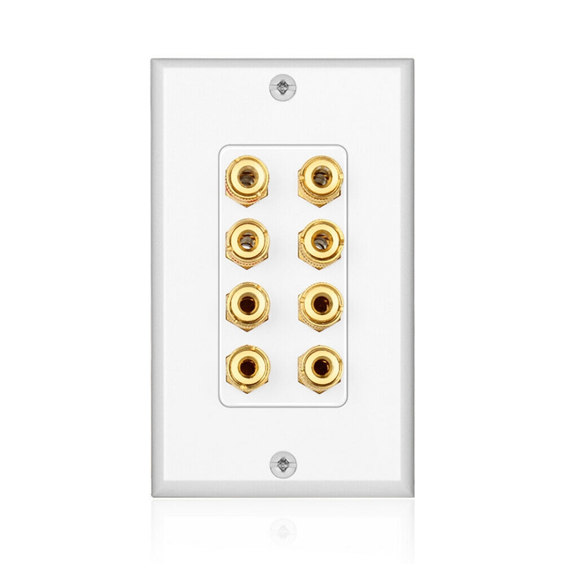 8 Posts Speaker Wall Plate Home Theater Wall Plate Audio Panel for 4