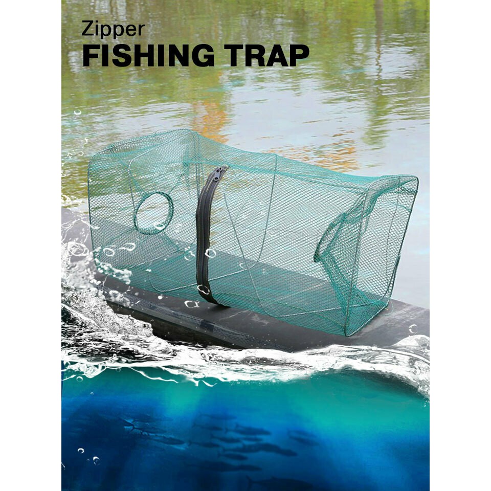 แหจับปลา ตาข่ายดักปลา มุ้งดักกปลาแบบ Zipper Fishing Trap