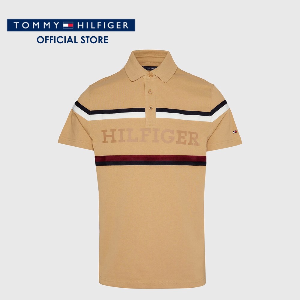 Tommy Hilfiger เสื้อโปโลผู้ชาย รุ่น DM0DM16588 YBR สีขาว ทอมมี่