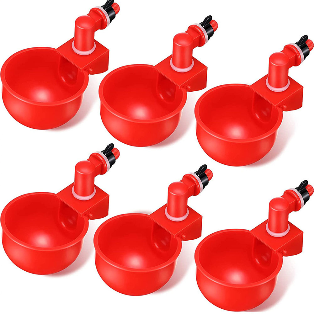 6pcs Chicken Drinking Bowl Poultry Automatic Drinking Fountain Drinking Cup For Ducks Turkeys Birds