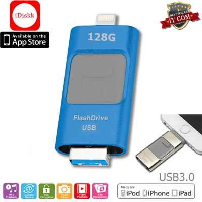iDrive iDiskk Pro LX-890 128GB USB 3.0 OTG แฟลชไดร์ฟสำรองข้อมูลสำหรับ iPhone/iPad