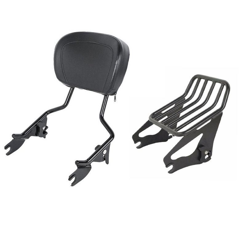 Motorcycle Backrest Sissy Bar Luggage Rack Docking Kit For Harley