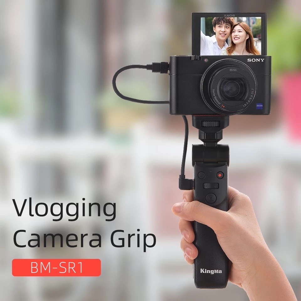 Kingma Panasonic / Sony Hand Grip Vlog Multi-funtion Remote Control Selfie Stick Vlogging Grip for Sony / Panasonic Lumix Mirrorless and Compact Camera