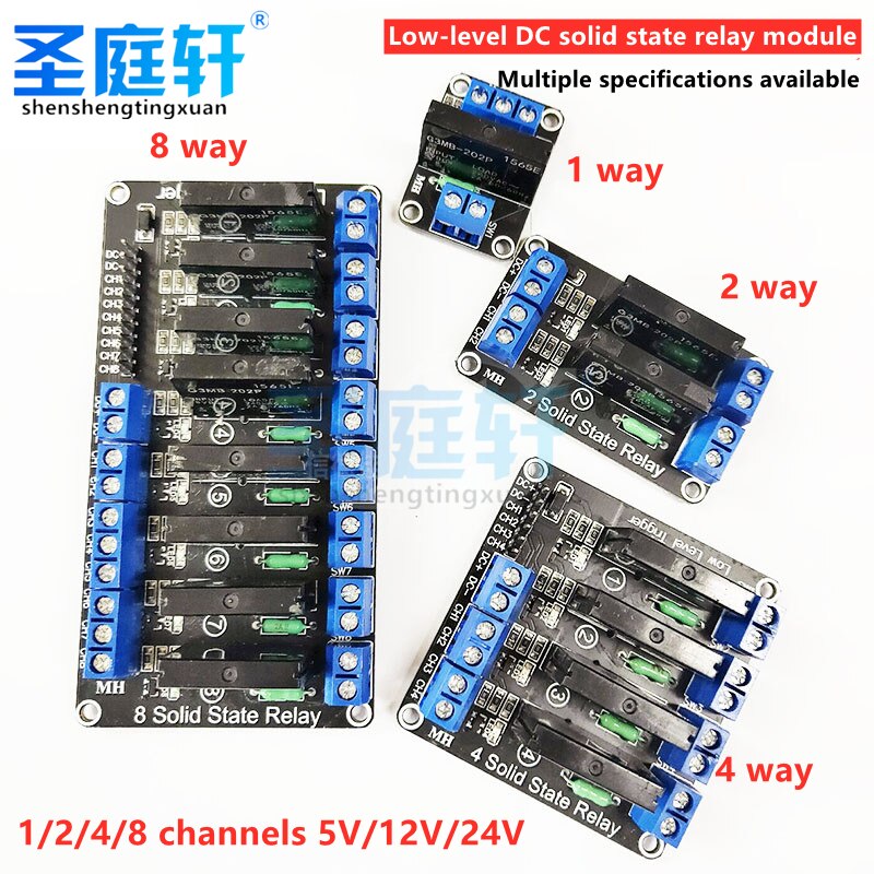 Low-Level Solid State Relay Module,5V/12V/24V 1/2/4/8 Way,SSR G3MB-202P Output,240V,2A,With Resistance Fuse For Arduino1/2/4/8 Electrical Circuitry Parts00