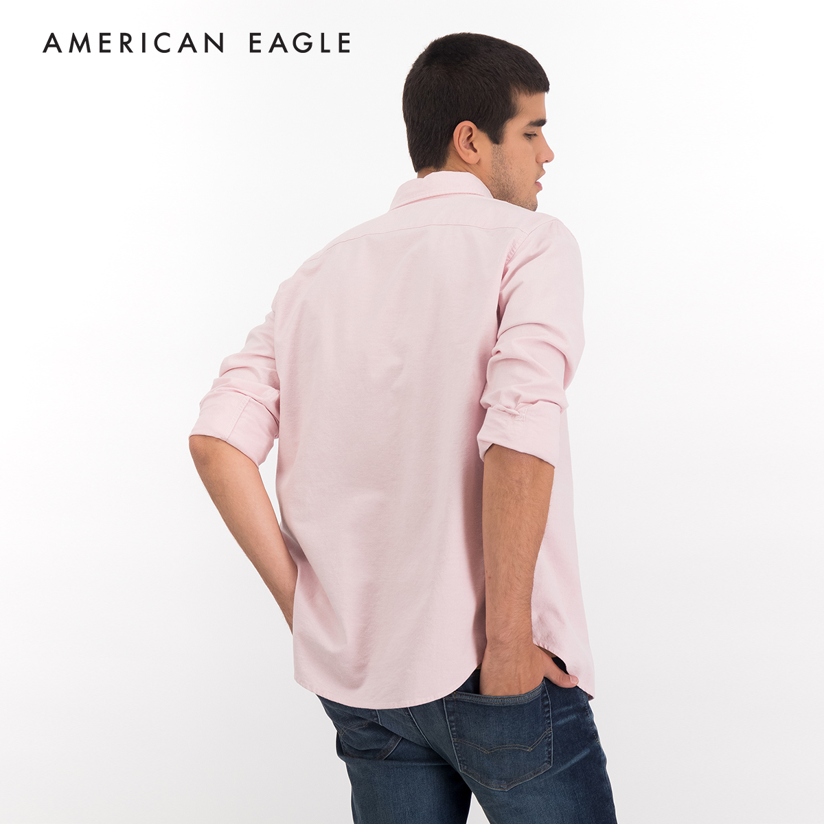 American Eagle Slim Fit Oxford ButtonUp Shirt เสื้อเชิ้ต ผู้ชาย อ็อกซ์
