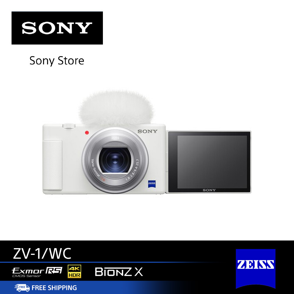 Sony ZV-1 (White) Digital Camera 20.1MP ZEISS Lens 4K Recording with Internal Microphone
