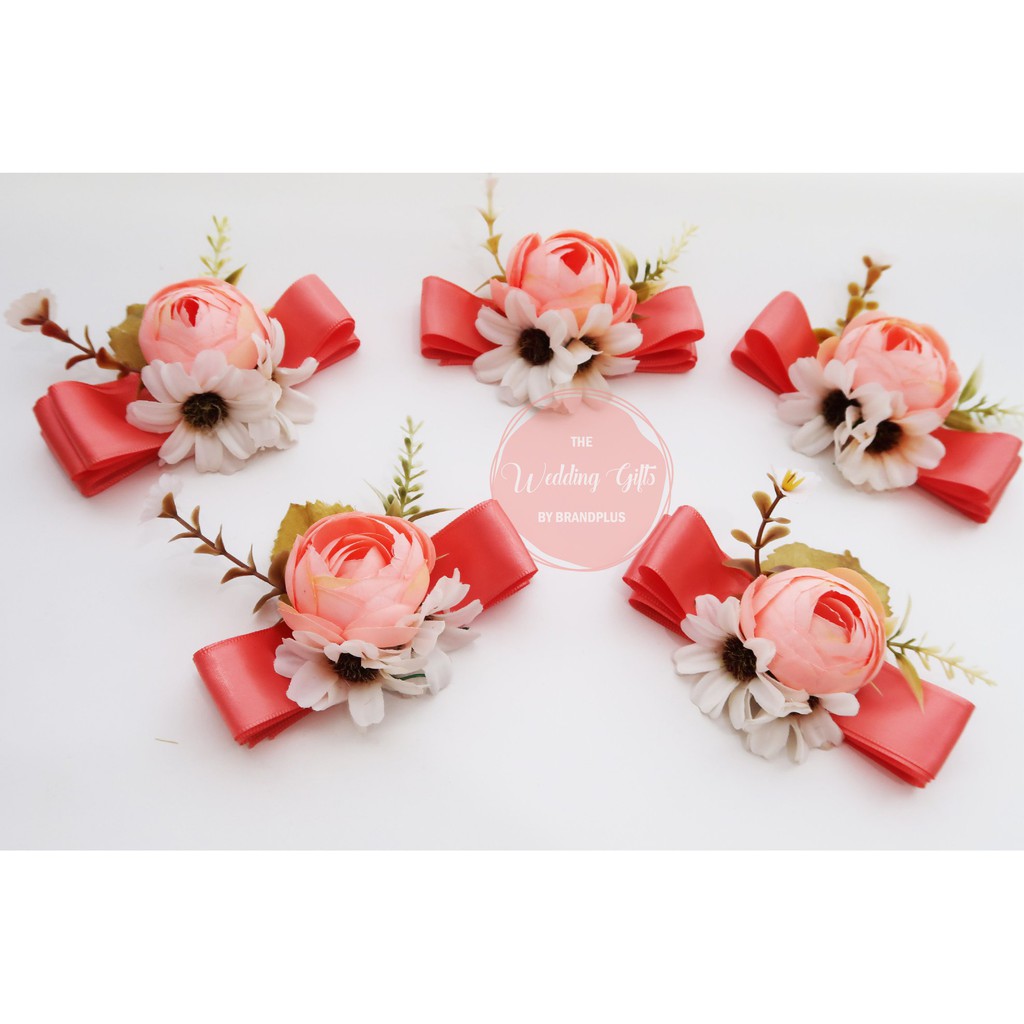 (YJ Store)Wedding Gifts ดอกไม้เข็มกลัด ติดหน้าอกเจ้าบ่าว