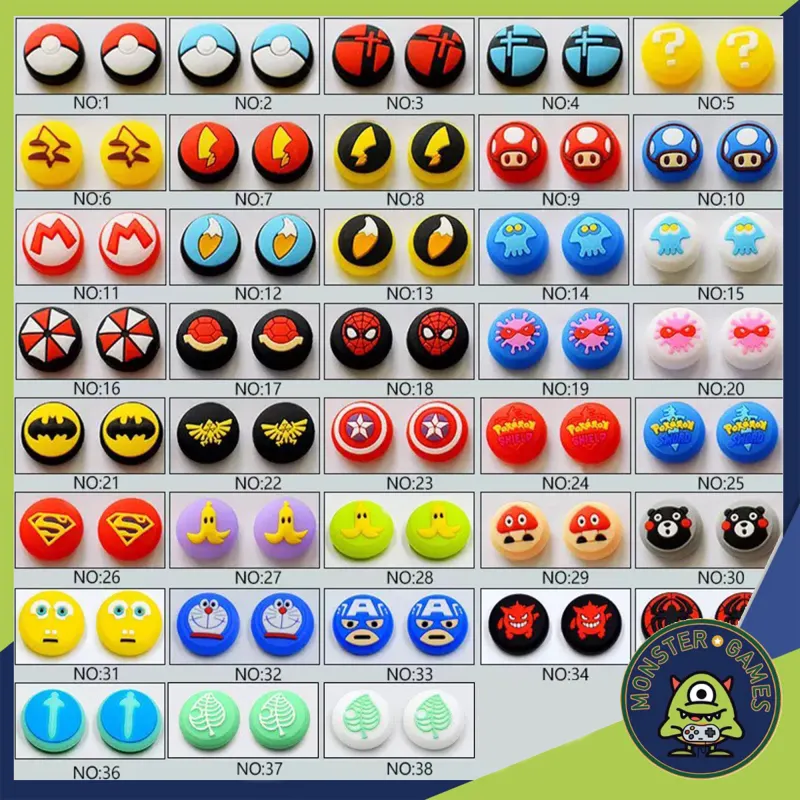 ภาพหน้าปกสินค้าAnalog Caps for Joy con Nintendo Switch 1 คู่ ลายการ์ตูน (ที่ครอบอนาล็อก Switch)(จุกจอย switch)(ที่ครอบอนาล็อค Switch)(จุก switch)(จุกอนาล็อค) จากร้าน Monster Games บน Lazada