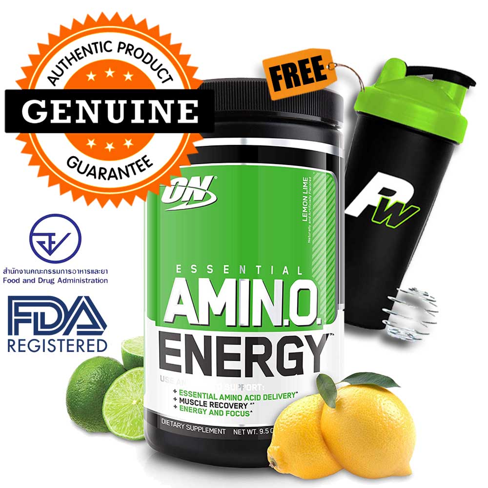 Optimum Nutrition Amino Energy 30 serv pre-workout - Lemon Lime + FREE PW shaker with wisk