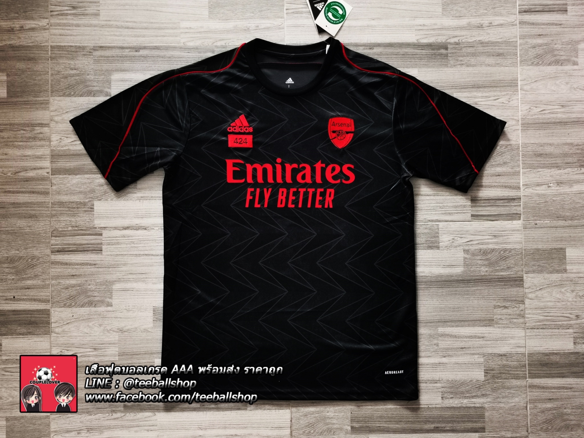 เสื้อฟุตบอลอาเซน่อล ลิมิเต็ดรุ่น 424 ADX Arsenal Limited 424 Jersey Black (AAA)