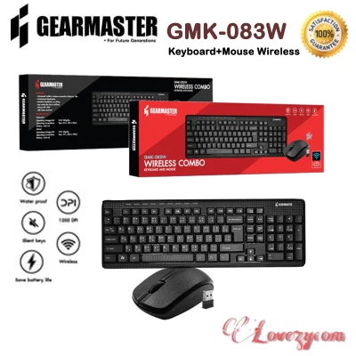 GEARMASTER GMK-083W ของแท้ 100% คีย์บอร์ดและเม้าท์ไร้สาย Keyboard+Mouse Wireless คีย์บอร์ด คอมพิวเตอร์