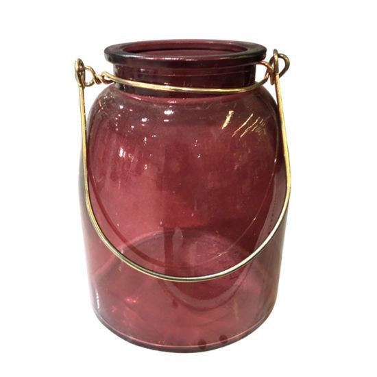 SANDI ตะเกียงแก้ว Vintage รุ่น 172101-7Y937-DRD ขนาด 12 x 9.4 x 9.4 ซม. สีแดง สร้างความรู้สึกผ่อนคลายสบายสายตา