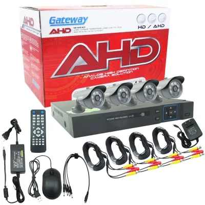 Gateway AHD CCTV ชุดกล้องวงจรปิด 4 กล้อง HD AHD KIT 1.3 Mp J-866 (สีดำ)