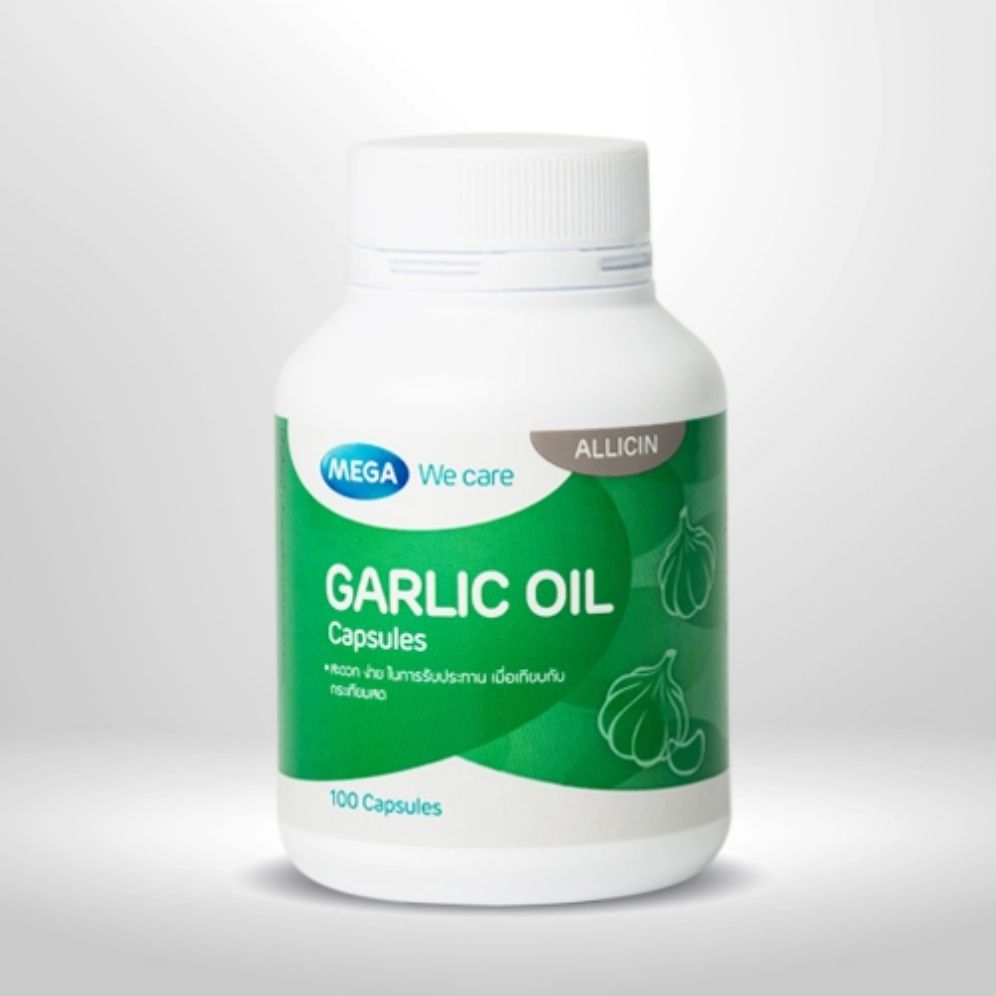 mega we care garlic oil 100 เม็ด น้ำมันกระเทียมสกัด