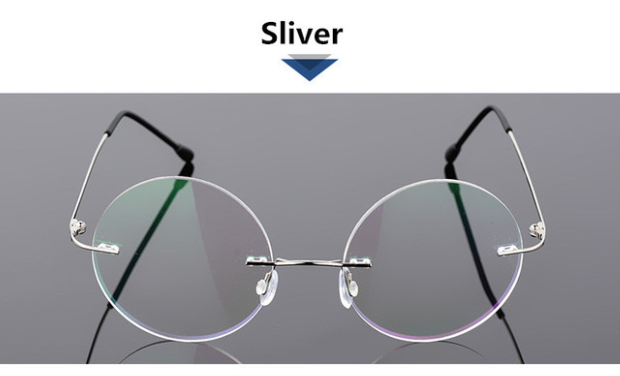 Steve Jobs Star Style Foldable Ultra Light Memory Titanium Rimless Round Myopia Eyeglasses