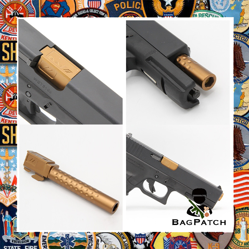 Bagpatch ท่อนอก Glock17 ทรงZEV สีทราย อุปกรณ์อะไหล่ปีนบีบีกัน สำหรับเล่น กีฬาประเภทยิง ปืนแอร์ซอฟต์ บีบีกัน ปืนลมอัดแก๊ส ปืนแอร์ซอฟต์  #00000309