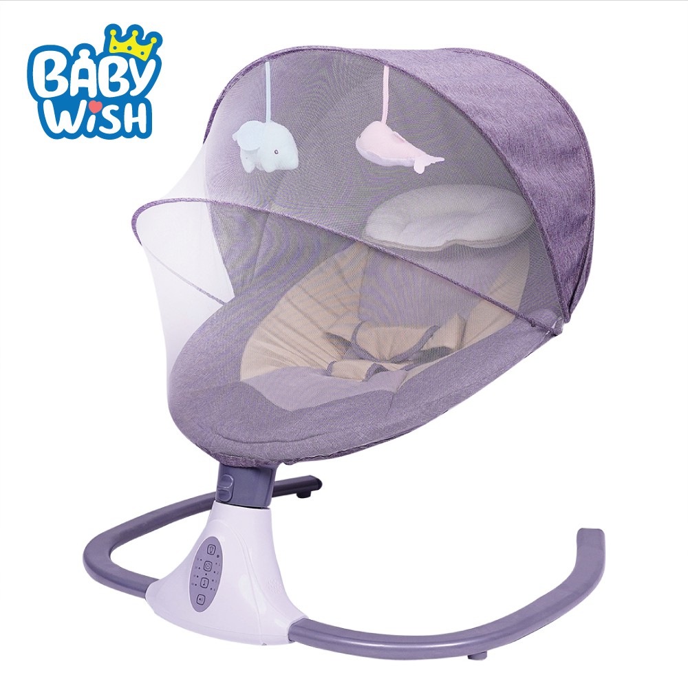 Baby Wish เปลไกวเด็กอัตโนมัติ เปลไฟฟ้าเด็ก อายุ 0~3 พร้อมรีโมท เก้าอี้เปลไฟฟ้า เปลไกวไฟฟ้า เตียงเด็กอ่อน