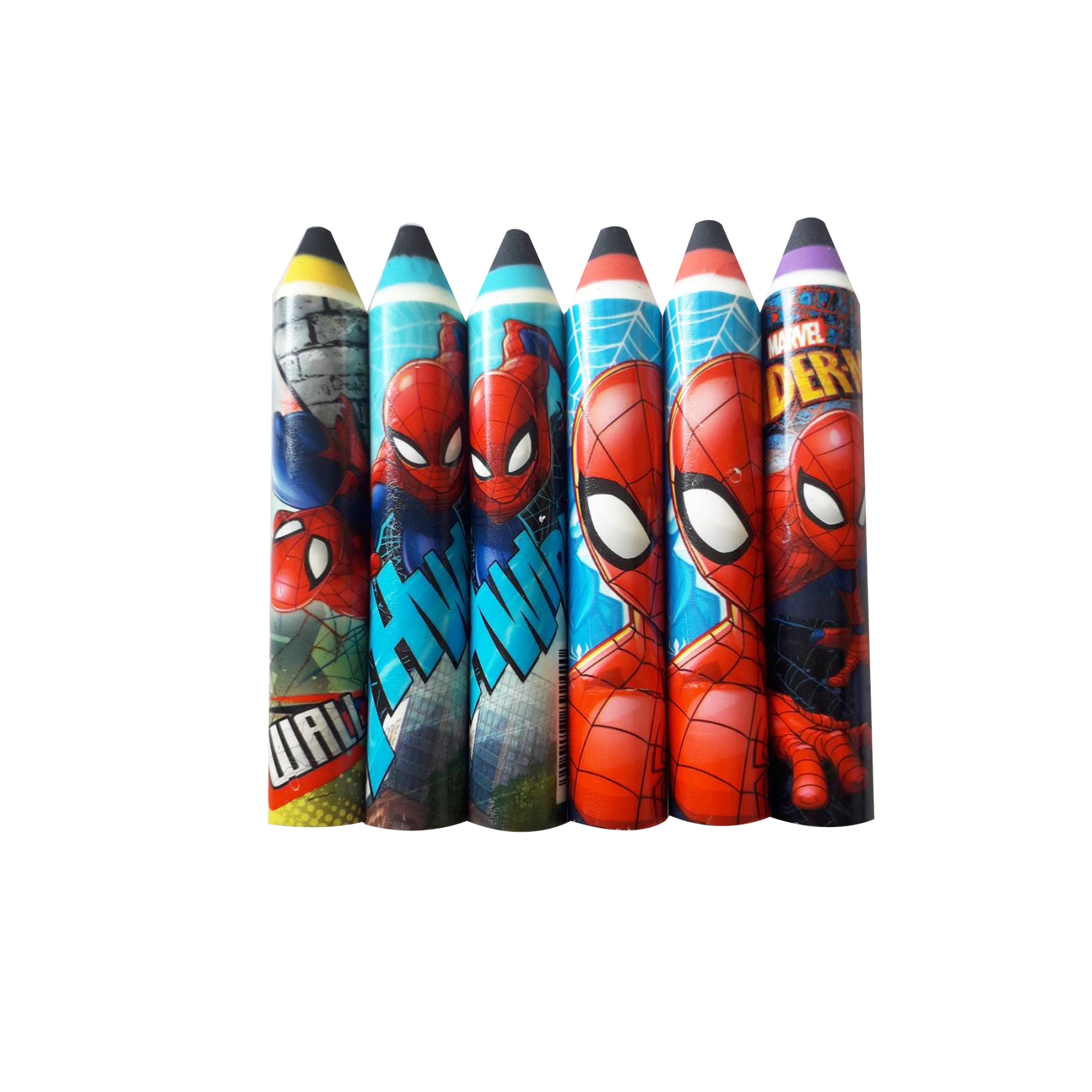 ยางลบดินสอ ทรงแท่งดินสอ Spiderman / จำนวน 2 แท่ง