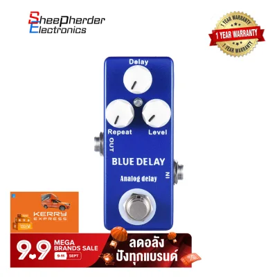 【มีสินค้า】MOSKY Blue Delay Mini Analog Delay Guitar Effect Pedal 1/4 Monaural Jack Sheepherder electronics
