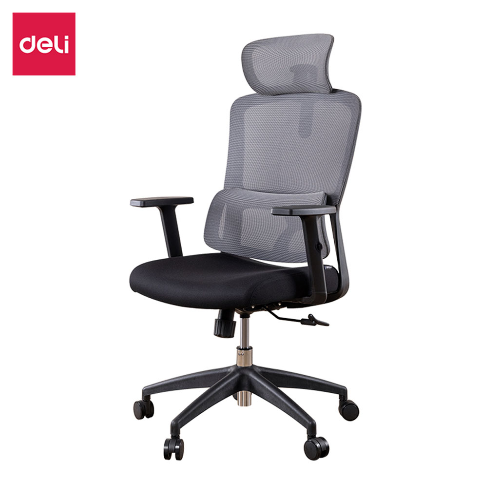 Deli เก้าอี้สำนักงาน เก้าอี้ทำงาน เก้าอี้ออฟฟิศ เก้าอี้ มีล้อเลื่อน พร้อมแผ่นรองเอว พนักพิงศีรษะ นั่งสบาย ลดอาการปวดเมื่อย Office Chair ราคา 5,758 บาท*ส่งฟรี