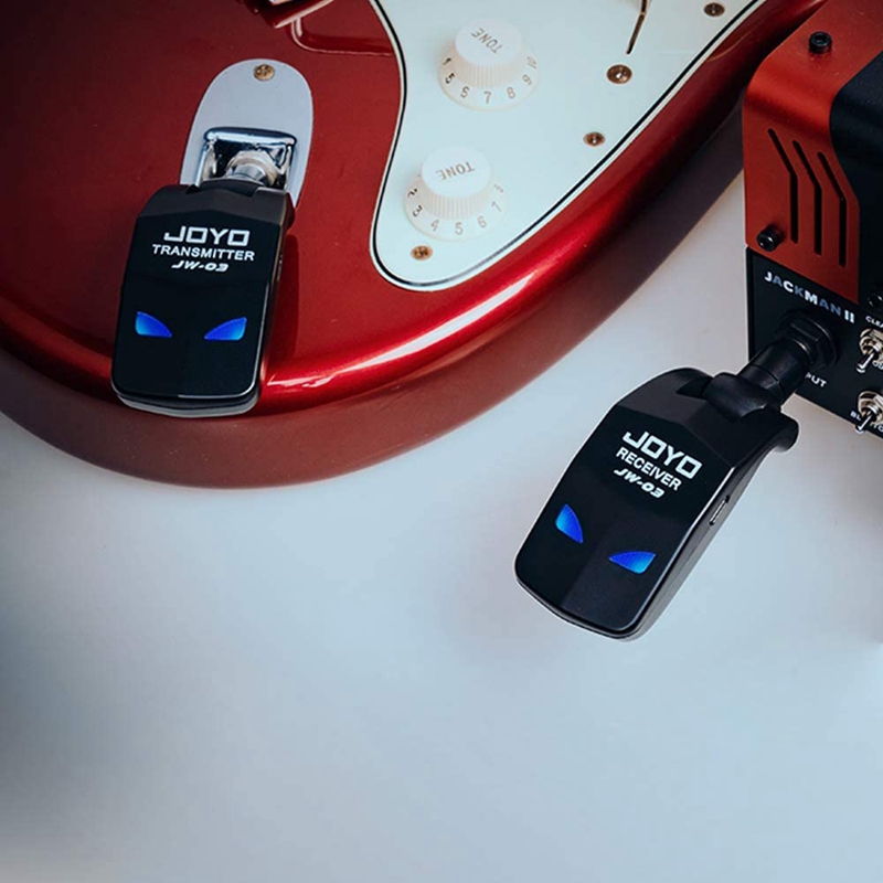 JOYO JW-03 2.4GHz Wireless Guitar System 4 Channels Rechargeable Audio Wireless Transmitter Receiver for Guitar Bass