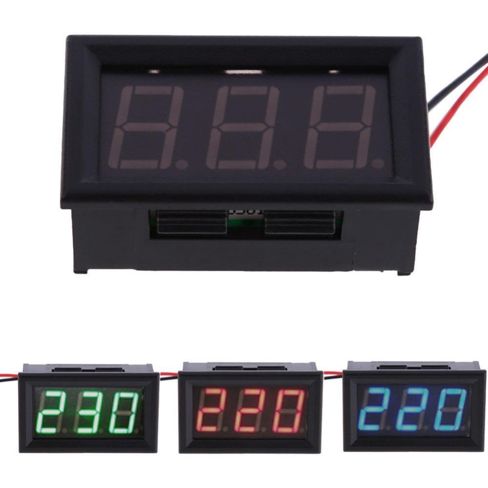 1 ชิ้น Mini AC 60-500 โวลต์ 3-DIGITAL LED Voltmeter จอแสดงผลแรงดันไฟฟ้า W /2 สาย