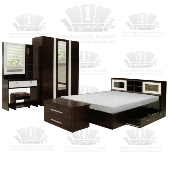 1deelert ชุดห้องนอน 5-6 ฟุต (เตียง+ตู้เสื้อผ้า+โต๊ะแป้ง) รุ่น DD( B140) - สีโอ๊ก/ขาว 1deelert ชุดห้องนอน 5-6 ฟุต (เตียง+ตู้เสื้อผ้า+โต๊ะแป้ง) รุ่น DD( B140) - สีโอ๊ก/ขาว