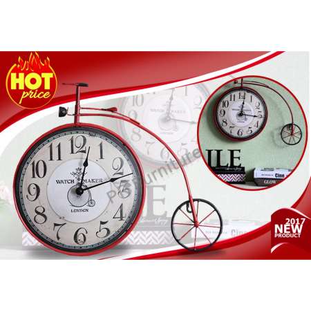 นาฬิกา นาฬิกาแขวนผนัง นาฬิกาติดผนัง นาฬิกาแบบแขวนผนัง นาฬิกาแขวนผนังวินเทจ นาฬิกาวินเทจ นาฬิกาแขวนผนังแนววินเทจ นาฬิกาวินเทจติดผนัง นาฬิกาติดผนังเก๋ๆ นาฬิกาติดผนังแต่งบ้าน รูปจักรยานสีแดง ขนาด 35*48cm รุ่น red bike (สีแดง)
