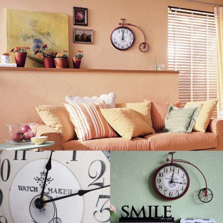 นาฬิกา นาฬิกาแขวนผนัง นาฬิกาติดผนัง นาฬิกาแบบแขวนผนัง นาฬิกาแขวนผนังวินเทจ นาฬิกาวินเทจ นาฬิกาแขวนผนังแนววินเทจ นาฬิกาวินเทจติดผนัง นาฬิกาติดผนังเก๋ๆ นาฬิกาติดผนังแต่งบ้าน รูปจักรยานสีแดง ขนาด 35*48cm รุ่น red bike (สีแดง)