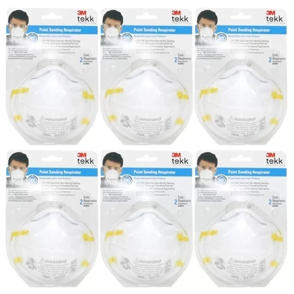 3M Tekk Protectionหน้ากากกรองอนุภาคเส้นใยไฟฟ้าสถิต2อัน/แพ็ค(6แพ็ค)