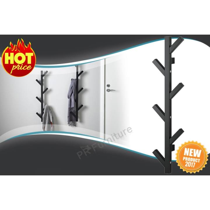 ที่แขวน ที่แขวนติดผนัง ที่แขวนกระเป๋า ที่แขวนหมวก ที่แขวนของ ที่แขวนของเอนกประสงค์ สูง 78 cm รุ่น ชูสสิก (สีดำ)