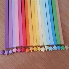 80 ชิ้น Origami กระดาษดวงดาวนำโชคแถบกระดาษสำหรับพับริบบิ้นสี - INTL