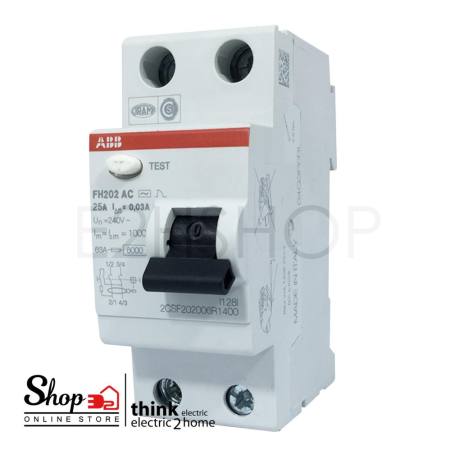 ABB | เบรกเกอร์กันดูด 2 โพล 25 แอมป์ FH202 C25A 30mA  พร้อมกล่อง SPE 2