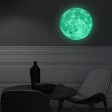 Aukey สติ๊กเกอร์ติดแต่งผนัง รูปดวงจันทร์ เรืองแสงในที่มืด  แกะออกได้ ขนาด 30 ซม. สี สีชมพู