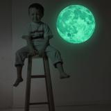 Aukey สติ๊กเกอร์ติดแต่งผนัง รูปดวงจันทร์ เรืองแสงในที่มืด  แกะออกได้ ขนาด 30 ซม. สี สีชมพู