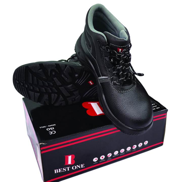 BEST ONE รองเท้าเซฟตี้หุ้มข้อ พื้นพียู มีแถบสะท้อนแสง SHD459007