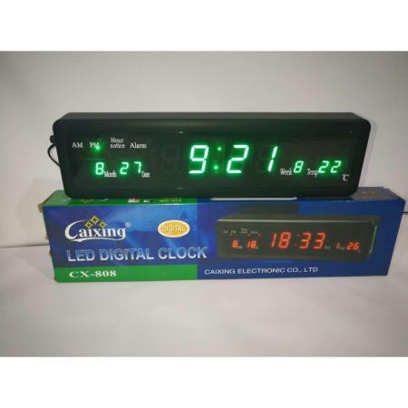 Caixing นาฬิกาดิจิตอล รุ่น CX-808 ตัวเลขสีเขียว