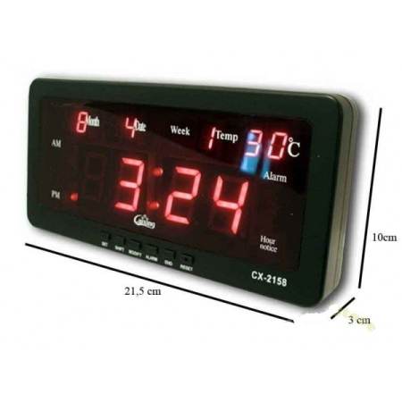 Caixing นาฬิกาดิจิตอล ตัวเลขสีแดง รุ่น CX-2158-Red