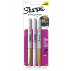 ชุดปากกา Sharpie Metallic Permanent Markers, Fine Point, Assorted Colors, 3-Count