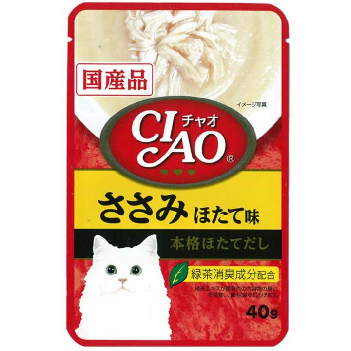 CIAO เชา เนื้อสันในไก่ รสหอยเชลล์ 40กรัม x 12 ซอง
