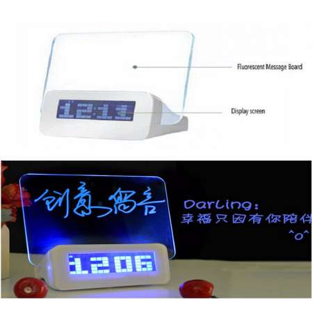 CICI กระดาน led กับนาฬิกาปลุกดิจิตอลเน้นกับ 4 พอร์ตยูเอสบีฮับ