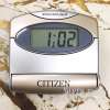 CITIZEN นาฬิกาปลุก ฝาพับ Digital รุ่น DC8101A - Metallic Gilt - ทรงสี่เหลี่ยม สีทอง/เงิน