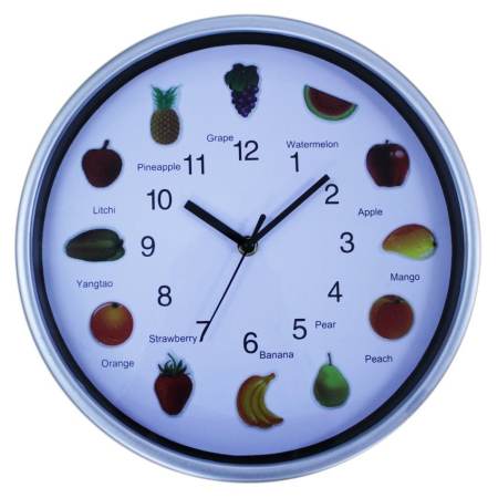 CKL นาฬิกาแขวนผนัง 12 นิ้ว ลายผลไม้ รุ่น N-320 ( ฟรี พรมเช็ดเท้า 1 ผืน )