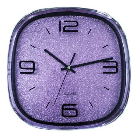 CKL นาฬิกาแขวนผนังเหลี่ยม 12 นิ้ว ลายกากเพชร สีชมพู รุ่น N-328 ( ฟรี พรมเช็ดเท้า 1 ผืน )