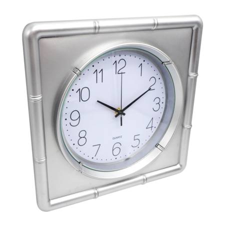 Clock Plus นาฬิกาแขวนผนัง  นาฬิกาบ้าน นาฬิกาออฟฟิศ นาฬิกาแขวนขนาด13 นิ้ว  รูปลักษณ์ทันสมัย [สีเงินแบบเหลี่ยม]